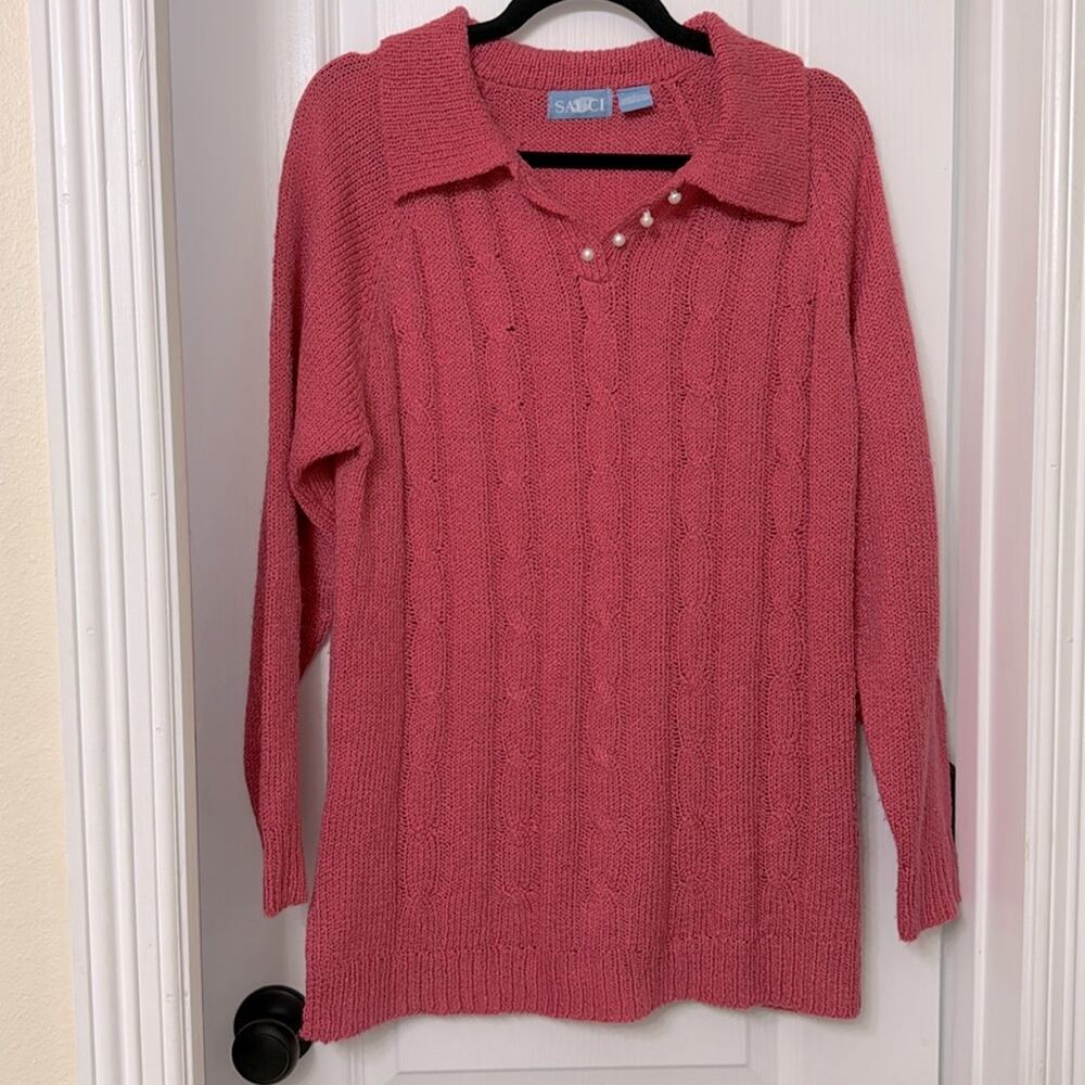 Sauci pink chunky sweater size L